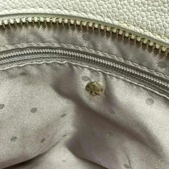 Kate Spade Pebbled Leather Tote/Shoulder/Crossbody Bag Cream Color - Picture 8 of 15